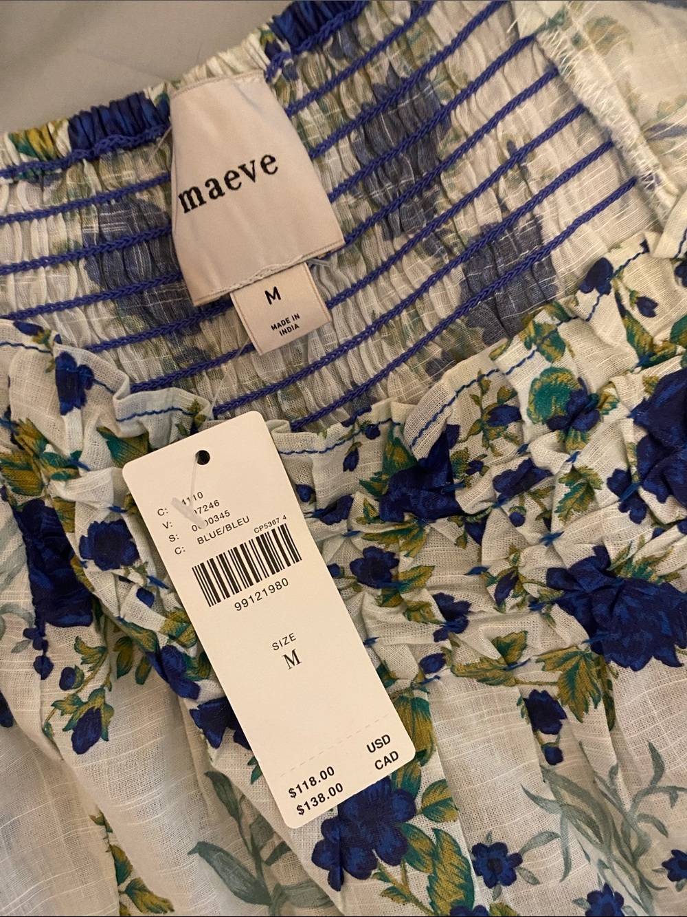 Blue Floral Smocked Camisole Top - Women - Picture 7 of 7